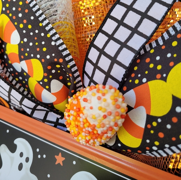 Couronne De Fantômes Halloween – BOO Ghost – Grande Taille – Décoration Porte